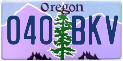 OR license plate 040BKV