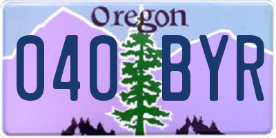 OR license plate 040BYR