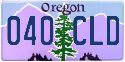 OR license plate 040CLD