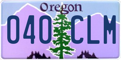 OR license plate 040CLM