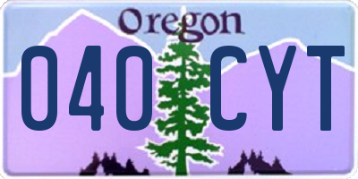 OR license plate 040CYT