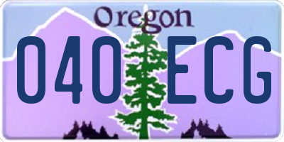 OR license plate 040ECG