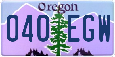 OR license plate 040EGW