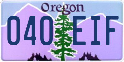 OR license plate 040EIF