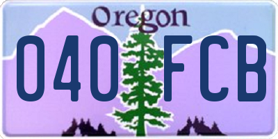 OR license plate 040FCB