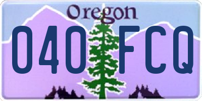 OR license plate 040FCQ