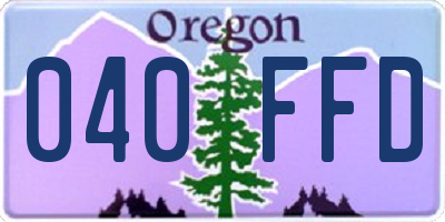 OR license plate 040FFD