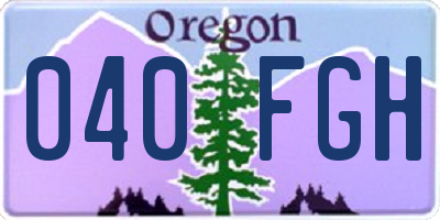OR license plate 040FGH