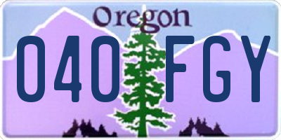 OR license plate 040FGY