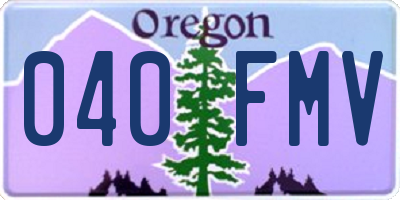 OR license plate 040FMV