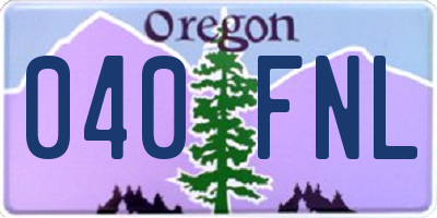 OR license plate 040FNL