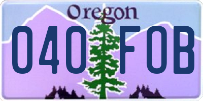 OR license plate 040FOB