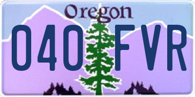 OR license plate 040FVR
