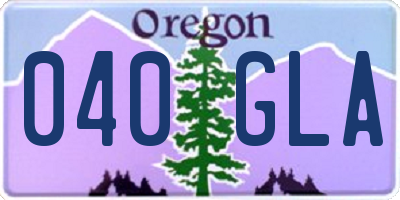 OR license plate 040GLA