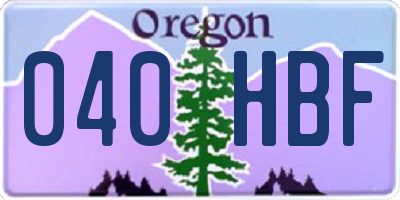 OR license plate 040HBF
