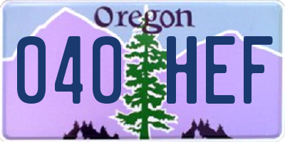 OR license plate 040HEF