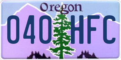 OR license plate 040HFC
