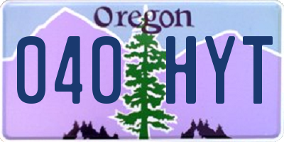 OR license plate 040HYT