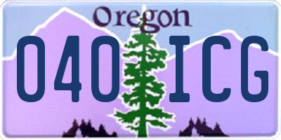 OR license plate 040ICG