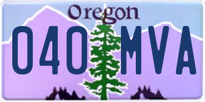 OR license plate 040MVA