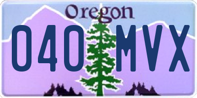 OR license plate 040MVX