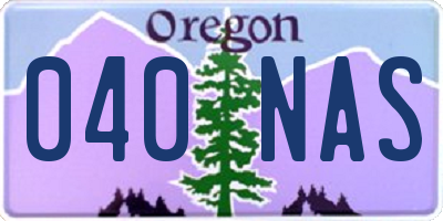 OR license plate 040NAS