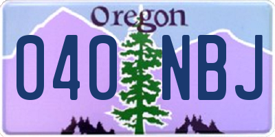 OR license plate 040NBJ