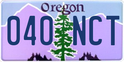 OR license plate 040NCT