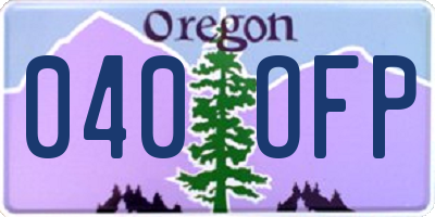 OR license plate 040OFP
