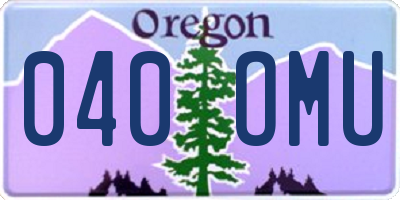 OR license plate 040OMU