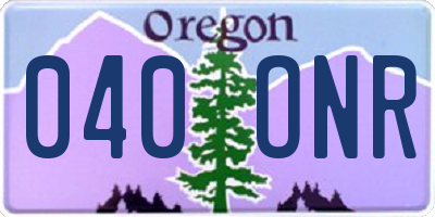 OR license plate 040ONR