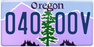 OR license plate 040OOV