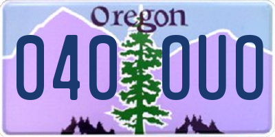 OR license plate 040OUO