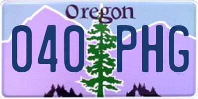 OR license plate 040PHG
