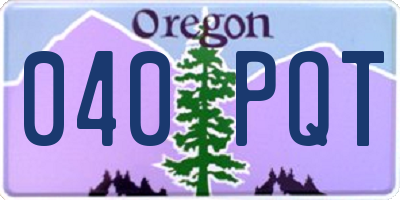 OR license plate 040PQT