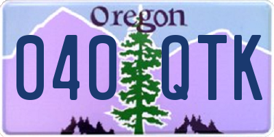 OR license plate 040QTK