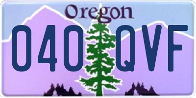 OR license plate 040QVF