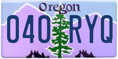 OR license plate 040RYQ