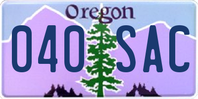 OR license plate 040SAC