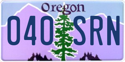 OR license plate 040SRN
