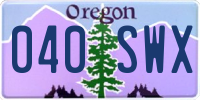 OR license plate 040SWX
