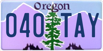 OR license plate 040TAY