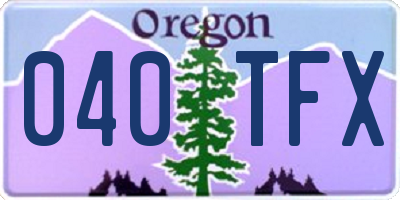 OR license plate 040TFX