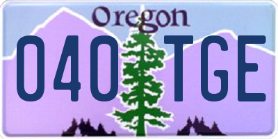 OR license plate 040TGE