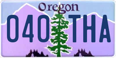 OR license plate 040THA