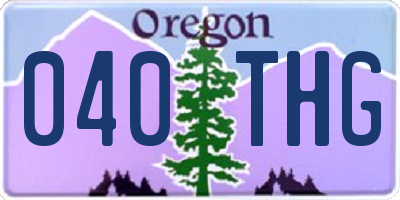 OR license plate 040THG