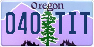OR license plate 040TIT