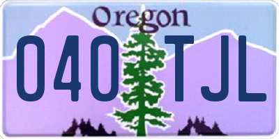 OR license plate 040TJL