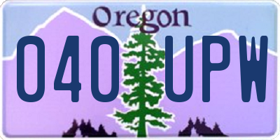 OR license plate 040UPW