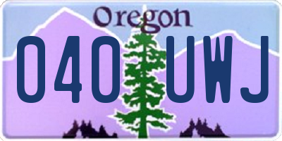 OR license plate 040UWJ